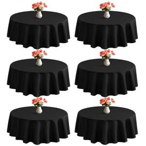 lot 5533 image: Joybest Round Tablecloths 60 Inch Navy Blue 4-Pack