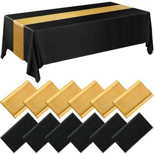 lot 5542 image: Tudomro Disposable Tablecloth and Runner Set 54x108