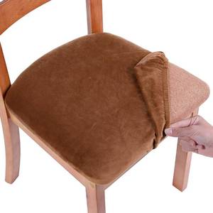 lot 6086 image: Smiry Velvet Seat Covers for Dining Chairs Set of 2