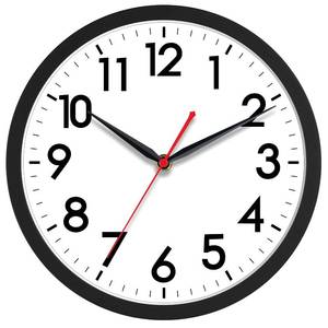 lot 7603 image: AKCISOT 10 Inch Silent Battery-Operated Wall Clock