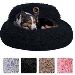 lot 7606 image: PetJett Calming Dog Bed Medium 30 Donut Round Black