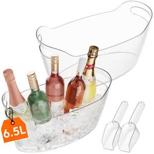 lot 7615 image: Lifewit 6.5L Plastic Ice Bucket with Handle and Scoop