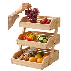 lot 7617 image: Tailormore 3-Tier Bamboo Fruit Basket
