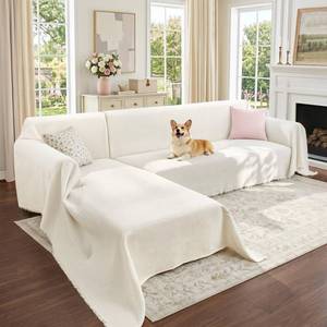 lot 7625 image: CAPALOCA L-Shaped Sectional Couch Cover Washable