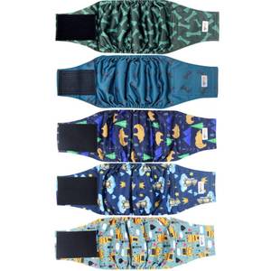 lot 7627 image: Grecle Male Dog Belly Band Diapers 5-Pack XL