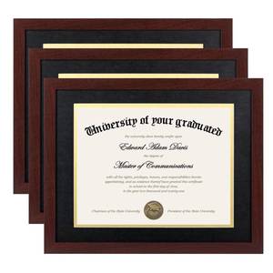 lot 7628 image: Upsimples Diploma Frame 3-Pack, 11x14 Mahogany
