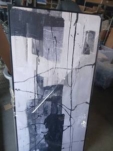 lot 7651 image: Abstract Canvas Art Print Black White Geometric