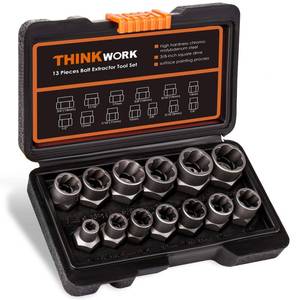 lot 8172 image: Thinkwork 14-Piece 38 Drive Bolt Extractor Kit