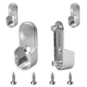 lot 8182 image: HDbonemu 4Pcs Oval Closet Rod End Supports 15mm x 30mm