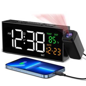 lot 8188 image: Netzu Projection Alarm Clock with 4-in-1 Display