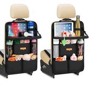 lot 9583 image: SURDOCA Backseat Car Organizer with Foldable Tray for Kids & Adults �� NEW MODEL Seat Storage with Touchable Tablet Pocket, Roadtrip Essentials �� Fits Most Vehicles