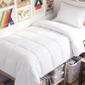 lot 9589 image: CozyLux TwinTwin XL Comforter Set, 2-Piece Box-Stitched, White