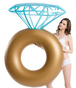 lot 9593 image: Jasonwell Inflatable Diamond Ring Pool Float - Engagement Ring Bachelorette Party Float Stagette Decorations Swimming Tube Floaty Outdoor Water Lounge Floats for Adults
