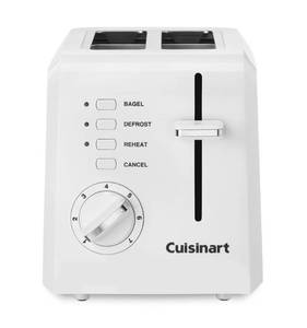 lot 9595 image: Cuisinart CPT-122 2-Slice Compact Plastic Toaster, Slots for Bagels & Bread, 7 Shade Settings, CancelDefrostReheat Functions, Removable Crumb Tray, Small Kitchen Appliance for Home & Office, White