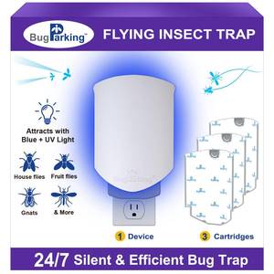 lot 9604 image: Bug Parking Flying Insect Trap for Fruit Flies,Gnats,1 Devices & 3 Refills