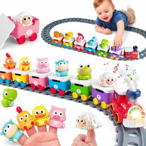 lot 9609 image: iPlay, iLearn Farm Train Toy Set for Toddlers 1-3, Kids Steam Musical Train