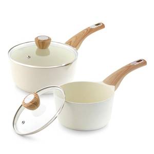 lot 9610 image: SENSARTE 1.5 & 2.5 Quart Ceramic Sauce Pan Sets with Lid, Cooking Pots Set, Nonstick Saucepan Set with Pour Spout, Small Pot, Non toxic Saucepot, Sauciers, Induction Comptable, PFOA PTFE PFAS Free