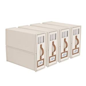 lot 9619 image: BigPonPon 4 Pack Foldable Bed Sheets Set Organizers and Storage(King & Queen Size),Linen Fabric Closet Organizers with Window,Folding Bedding Storage Box for Bedsheets and Pillow Cube Organizer-Beige