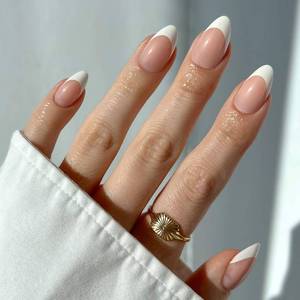 lot 10136 image: Glamnetic Press On Nails - Short Almond, Glossy Fake Nails 24 Pc Full Kit