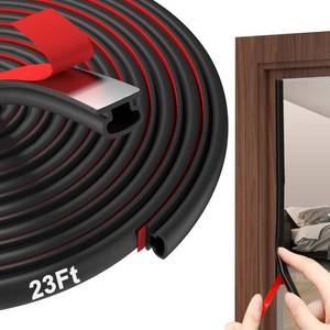 lot 10144 image: alophoty Door Weather Stripping Door Seal Strip, 23Ft, Black, 0.35x0.24