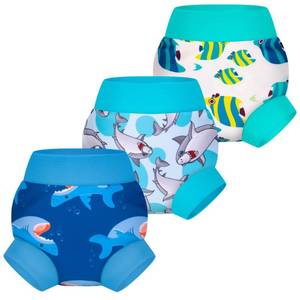 lot 10152 image: BIG ELEPHANT Baby Swim Diapers 3-Pack, Reusable Swimming Diapers