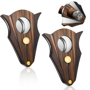 lot 10164 image: Stainless Steel Wood Cigar Cutter Mini Cutter with Lock System, 2 Pieces