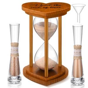 lot 13369 image: Anglechic Unity Sand Ceremony Hourglass Set Brown