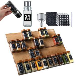 lot 13370 image: Agotglmi 2-Pack Spice Rack with 24 Glass Jars