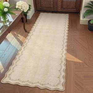 lot 13391 image: GarveeHome 2x6 Scalloped Washable Runner Rug