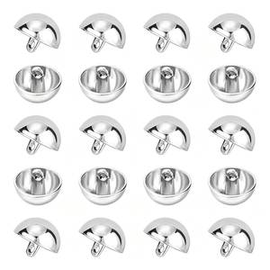 lot 14110 image: Unicraftale 40Pcs 15mm Half Round Alloy Shank Buttons