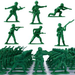 lot 14119 image: HAPTIME Toy Soldiers Set 50 Piece Green Army Men
