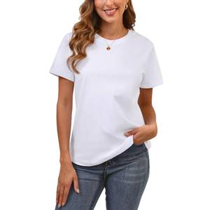 lot 14128 image: BJY Womens Cotton Short Sleeve T-Shirt, LARGE