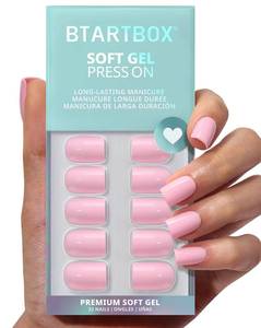 lot 14129 image: BTArtbox Press On Nails Extra Short Square Pink 32pc