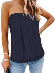 lot 14133 image: CHICGAL Womens Tube Top Tank Bandeau Navy L