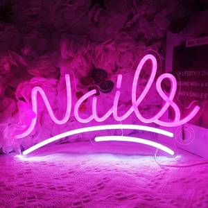 lot 17146 image: SYLHOME LED Neon Light Sign 15.75in Pink