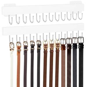 lot 17155 image: HOMEBROS Belt Hanger Wall Mount, Adhesive, White, 2 Pcs