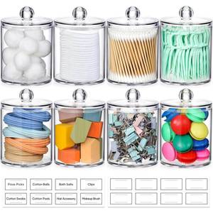 lot 17159 image: AOZITA 8-Pack Acrylic Storage Containers with Lids