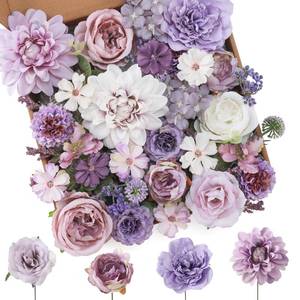 lot 17163 image: Floweroyal Artificial Flowers Combo Purple Silk Mix 18pc