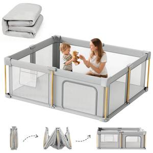 lot 17177 image: Foldable Baby Playpen with Mat, 71x59  Retail $119.99