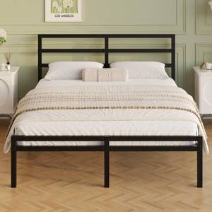 lot 17179 image: Lutown-Teen 12 Inch Queen Bed Frame with Headboard and Footboard