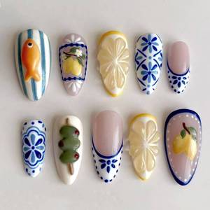 lot 18407 image: PBPCGBW Press On Nails Medium Almond 24pc