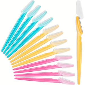 lot 18418 image: HFATMOS Eyebrow Razor 12-Piece Set with Protective Cover