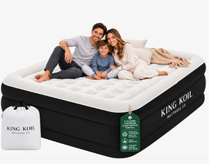 lot 1200 image: King Koil California King Air Mattress with Built-in Pump, 20 Raised Bed