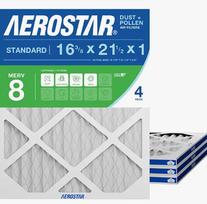 lot 1205 image: Aerostar Air Filter 16.375x21.5x1 MERV 8 AC Filter, Furnace Filter