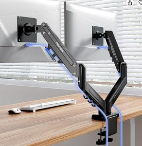 lot 1196 image: Flexispot Dual Monitor Arm, 17-32 Inch Monitor Mount up to 19.84 lbs, Fast Install VESA Mount for Home Office Gaming, Full Adjustable Gas Spring
