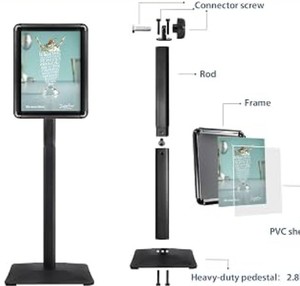 lot 1198 image: Heavy Duty Sign Stand A3A4 Poster Display Aluminum Metal Plastic