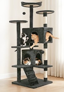 lot 1202 image: FDW  54 Cat Tree Tower  Dark Gray  Multi-Level Indoor Activity Center