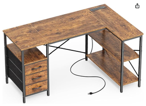 lot 13414 image: L Shaped Desk w Manual