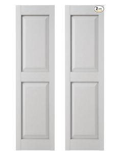 lot 17138 image: Builders Edge Standard Raised Panel Shutters 12x55 White