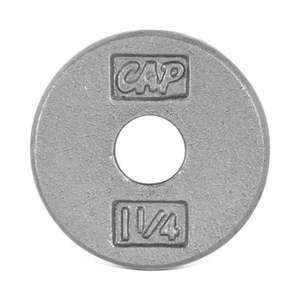 lot 1229 image: CAP Barbell Standard Cast Iron Weight Plate  1.25 Lbs.  Gray 5 Pack